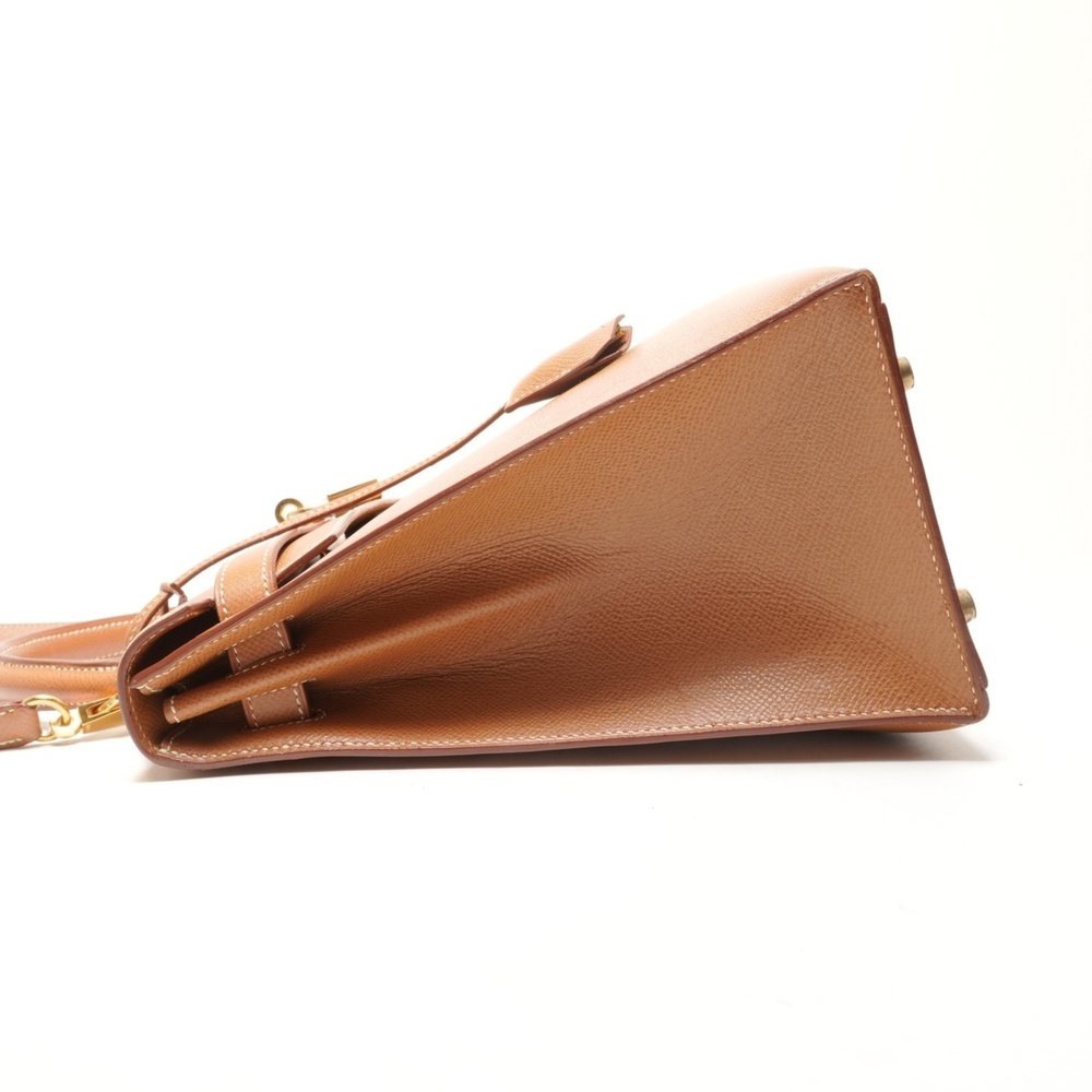 Hermes Kelly 32 2020, Y stamp, gold courchevel leather handbag, brown. - Picture 3 of 14